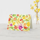 Wenskaart van gemengde vruchten kaart (Gele Bloem)