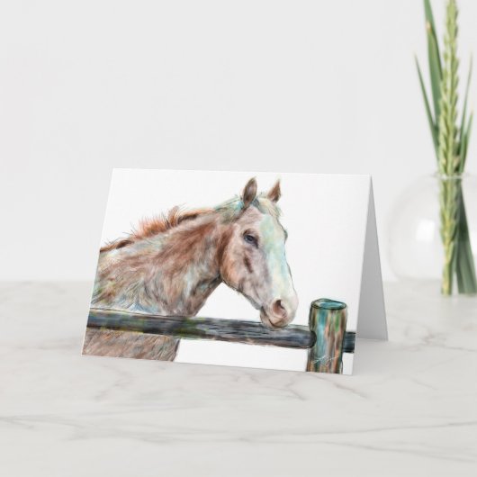 Wenskaart van gepelde paarden kaart (Voorkant)