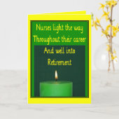 Wenskaart van gepensioneerde verpleegster kaart (Gele Bloem)