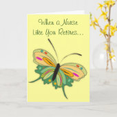 Wenskaart van gepensioneerde verpleegster kaart (Gele Bloem)