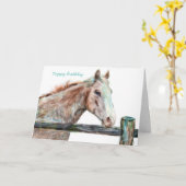 Wenskaart van geschilderde paarden kaart (Gele Bloem)