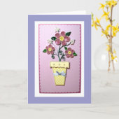 Wenskaart van geslepen bloemen kaart (Gele Bloem)