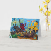 Wenskaart van gezonken schepen kaart (Gele Bloem)