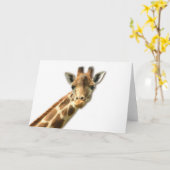Wenskaart van Giraffe met lange nek Kaart (Gele Bloem)