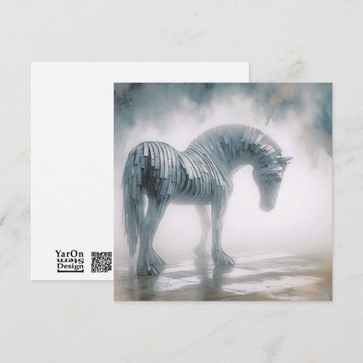 Wenskaart van golfkarton notitiekaartje (Voorkant / Achterkant)