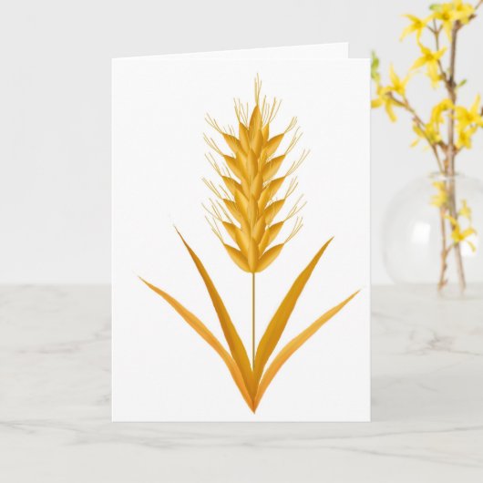 Wenskaart van goudtarwe kaart (Gele Bloem)