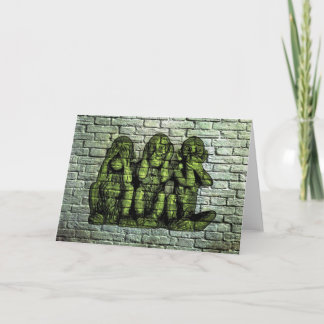 Wenskaart van Graffiti van drie het Wijze Apen Kaart
