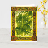 Wenskaart van groen Man Kaart (Gele Bloem)