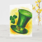 Wenskaart van groen Pet Kaart (Gele Bloem)