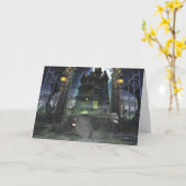 Wenskaart van Halloween van de labrador het Zwarte Kaart (Gele Bloem)