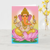 Wenskaart van Heer Ganesha Kaart (Gele Bloem)