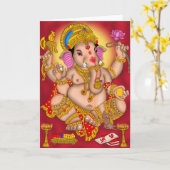 Wenskaart van Heer Ganesha Kaart (Gele Bloem)