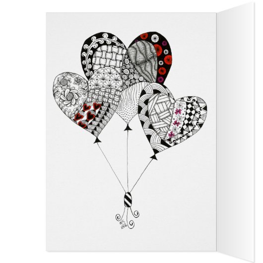 Wenskaart van hemelraadballonnen (Binnen (Links))