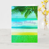 Wenskaart van het eiland Cool Tropical Birthday Kaart (Gele Bloem)