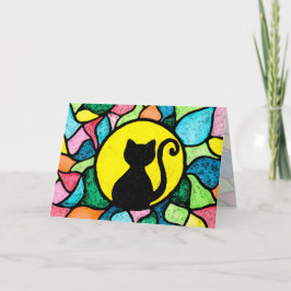 Wenskaart van het Kat van de Waterverf van het Kaart