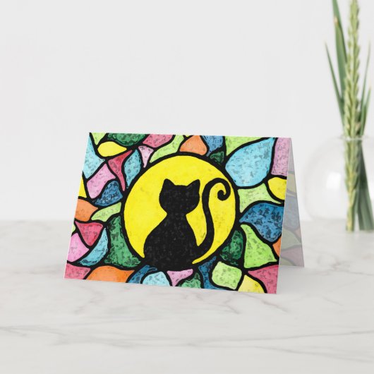 Wenskaart van het Kat van de Waterverf van het Kaart (Voorkant)