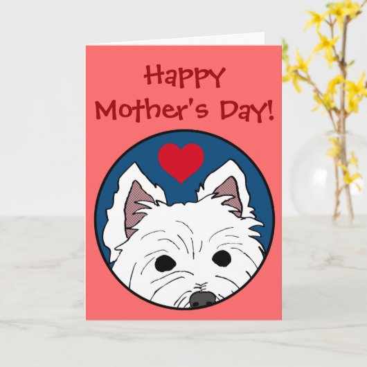 Wenskaart van het Moederdag van het Hart van Kaart (Gele Bloem)