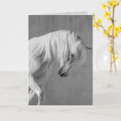 Wenskaart van het paard - De witte steen kijkt naa Kaart (Gele Bloem)