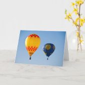 Wenskaart van heteluchtballonnen kaart (Gele Bloem)