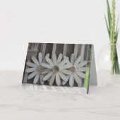 Wenskaart van houten bloemen kaart (Voorkant)