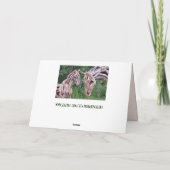 wenskaart van houten paardsculptuur feestdagen kaart (Achterkant)