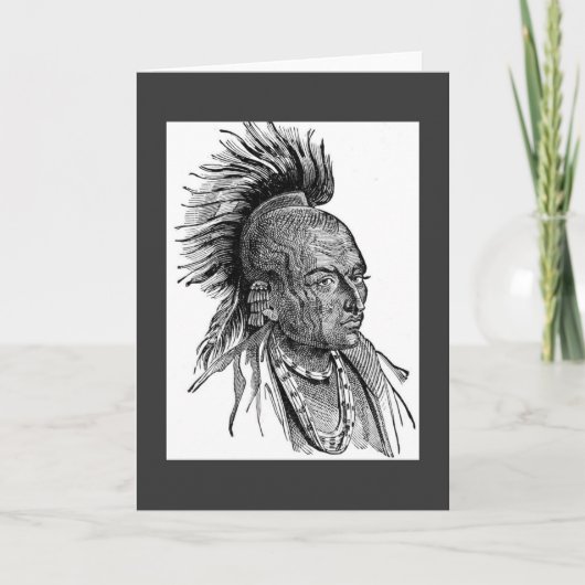 Wenskaart van Indiaas opperhoofd Kaart (Voorkant)