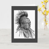 Wenskaart van Indiaas opperhoofd Kaart (Gele Bloem)