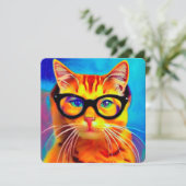 Wenskaart van katten met bril kaart (Staand voorkant)