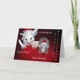 Wenskaart van Kerstmis van de robijn het Feestdagen Kaart