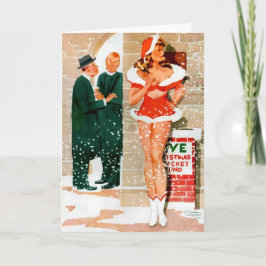 Wenskaart van Kerstmis van het Meisje van de Feestdagen Kaart