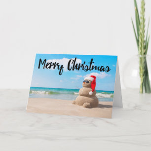 Wenskaart van Kerstmis van het Zand van de Feestdagen Kaart