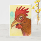 Wenskaart van kippen - (5 x 7 blanco binnenin) kaart (Gele Bloem)