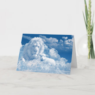 Wenskaart van leder en lammeren kaart