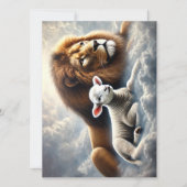 Wenskaart van leeuw en lam (Voorkant)