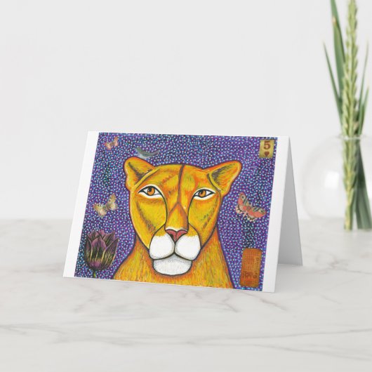 wenskaart van leeuwin feestdagen kaart (Voorkant)