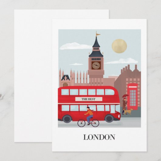 Wenskaart van Londen Feestdagenkaart (Voorkant / Achterkant)