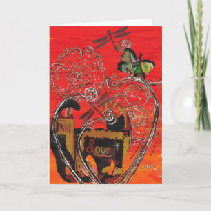 Wenskaart van Love Cat en Butterfly Kaart