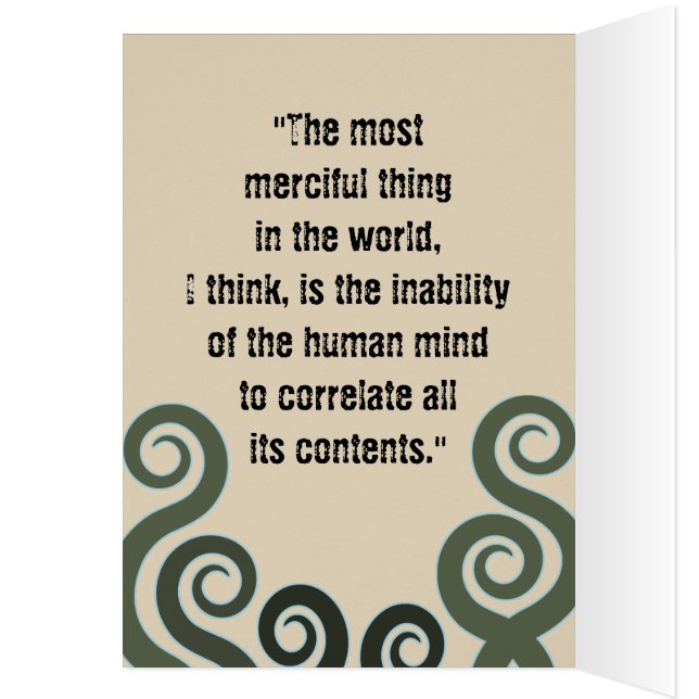 Wenskaart van lovecraft, lovecraft-portret (Binnen (Links))