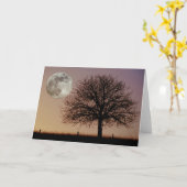 Wenskaart van maan en boom kaart (Gele Bloem)