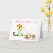 Wenskaart van melkmonster en koekjes kaart (Gele Bloem)