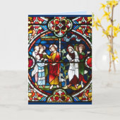 wenskaart van met jesus gekleurd glas kaart (Gele Bloem)