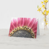 Wenskaart van mooie roze zonnebloem kaart (Gele Bloem)