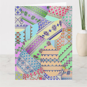 Wenskaart van Oekraïnse paaseieren (Pysanky) Kaart