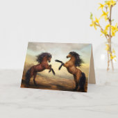 wenskaart van opfokpaarden kaart (Gele Bloem)