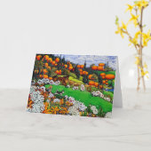 Wenskaart van opgetogenheid kaart (Gele Bloem)