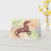 Wenskaart van paarden kaart (Gele Bloem)