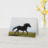 Wenskaart van paarden kaart (Gele Bloem)