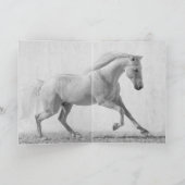 Wenskaart van paarden - White Stallion loopt op Kaart (Binnen)