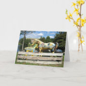 Wenskaart van paardensculptuur kaart (Gele Bloem)
