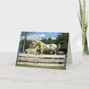Wenskaart van paardensculptuur kaart